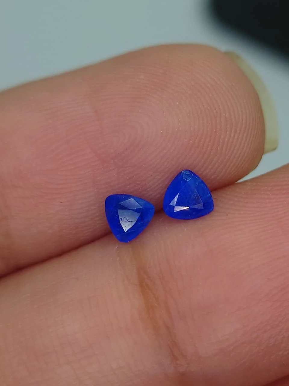0.3ct Natural Rare Hauyne Trillion Faceted Pair from Afghanistan — view 5